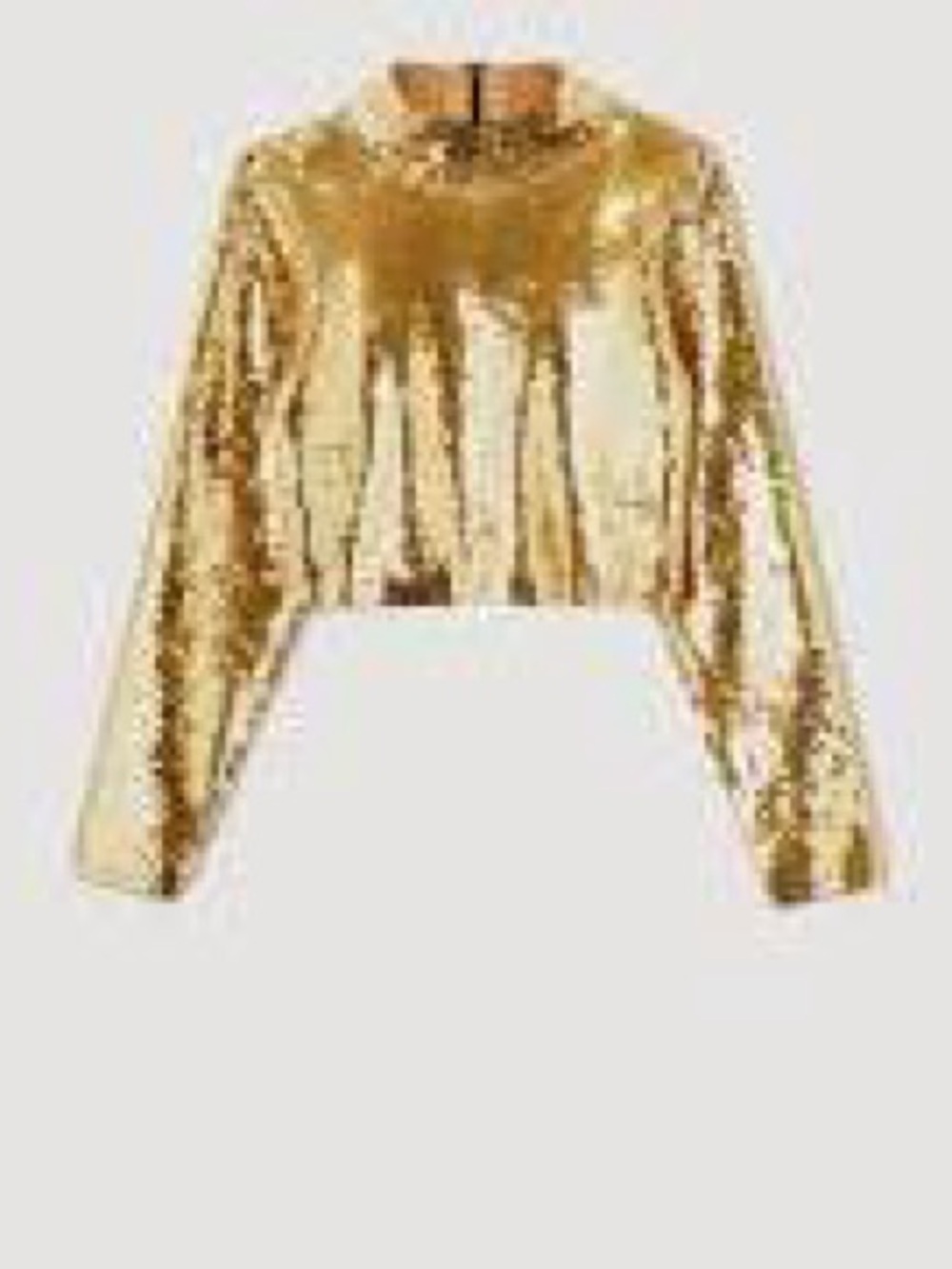 Sandro “GOLDA” Gold Sequin Cropped knit top NWT! Size 4